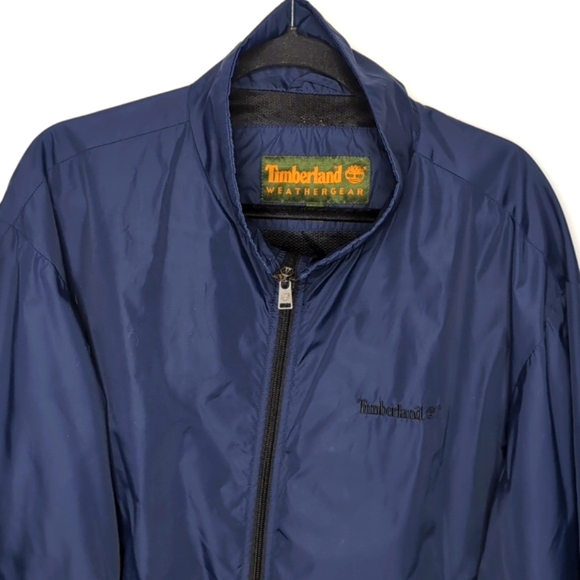 Men's Timberland Navy Stow and Go Packable Windbreaker Rain Jacket XL Vi… - Picture 3 of 13